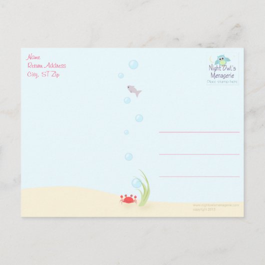 Miss Mermaid Party Vielen Dank Postkarte (Rückseite)