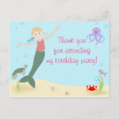 Miss Mermaid Party Vielen Dank Postkarte (Vorderseite)