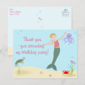 Miss Mermaid Party Vielen Dank Postkarte (Vorne/Hinten)