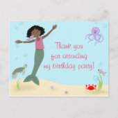 Miss Mermaid Party Vielen Dank Postkarte (Vorderseite)