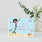 Miss Mermaid Party Vielen Dank Postkarte (Stehend Vorderseite)