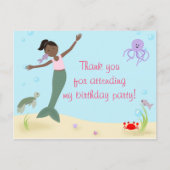 Miss Mermaid Party Vielen Dank Postkarte (Vorderseite)