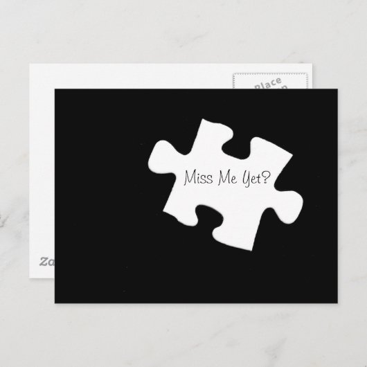 Miss mich doch? Puzzle Piece Postcard Postkarte (Vorne/Hinten)