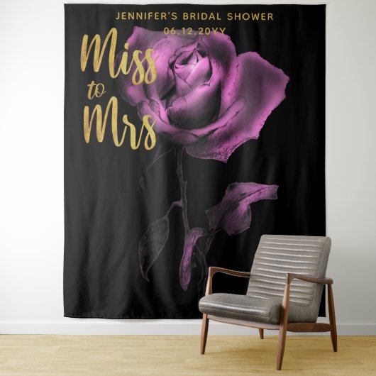 Miss Moody Lila Rose Dark Bridal Backdrop Wandteppich (Beispiel)