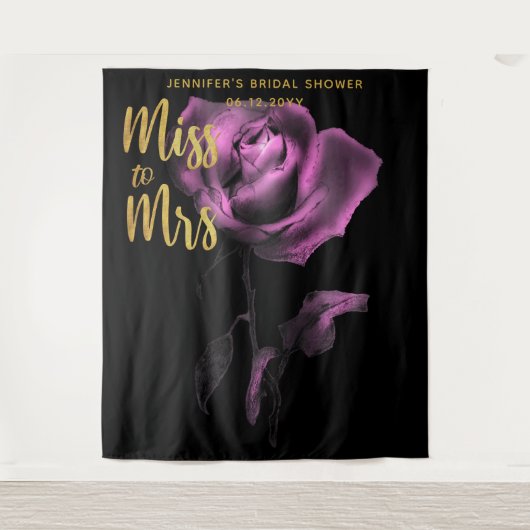 Miss Moody Lila Rose Dark Bridal Backdrop Wandteppich (Vorderseite)
