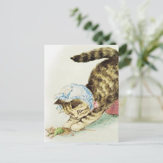 "Miss Moppet chases a Mouse" von Beatrix Potter Postkarte (Stehend Vorderseite)