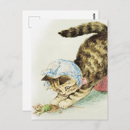 "Miss Moppet chases a Mouse" von Beatrix Potter Postkarte (Vorne/Hinten)