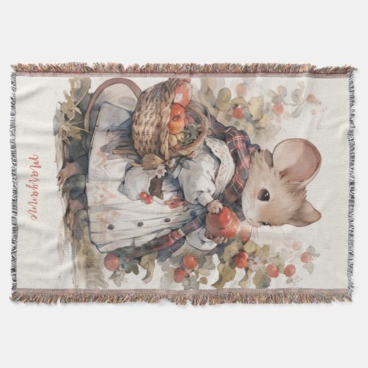Miss Mousey Beatrix Potter Style Throw Blanket Decke (Vorderseite)