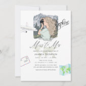 Miss - Mrs. Mountain Adventure Travel Brautparty Einladung (Vorderseite)