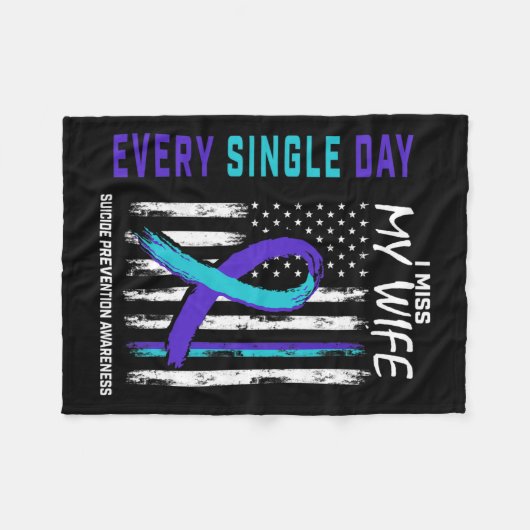 Miss My Ehefrau Suicide Awareness Prevention Ameri Fleecedecke (Vorderseite (Horizontal))