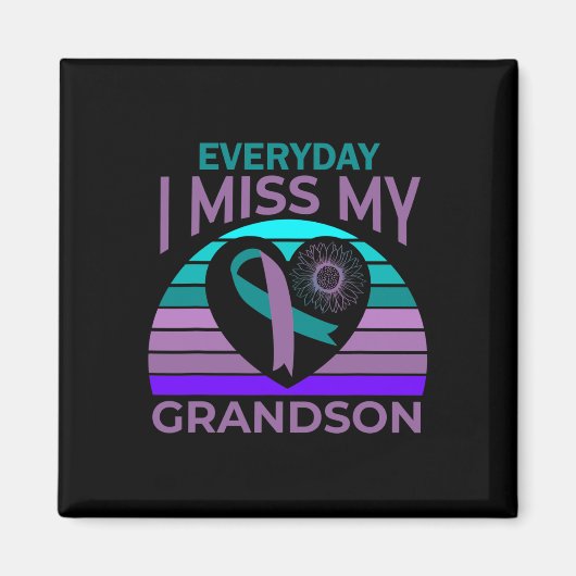 Miss My Grandson Heart Suicide Awareness Oma G Magnet (Vorne)