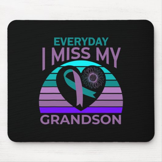 Miss My Grandson Heart Suicide Awareness Oma G Mousepad (Vorne)