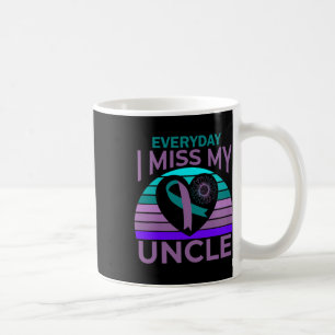 Miss My Oncle Heart Sonnenblumen Suicide Awareness Kaffeetasse