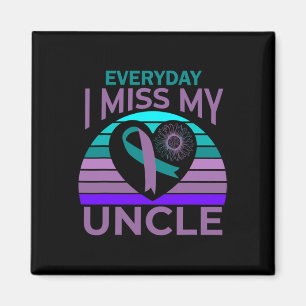 Miss My Oncle Heart Sonnenblumen Suicide Awareness Magnet
