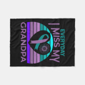 Miss My Opa Herz Suizid Bewusstsein Großmutter Fleecedecke (Vorderseite (Horizontal))