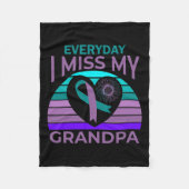 Miss My Opa Herz Suizid Bewusstsein Großmutter Fleecedecke (Vorderseite)