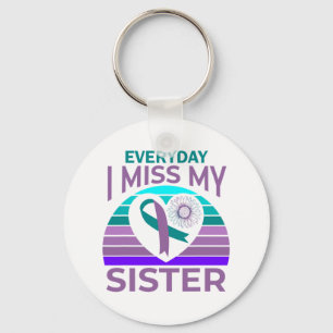 Miss My Sister Heart Ribbon Suicide Awareness Brot Schlüsselanhänger