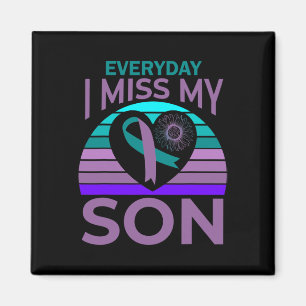 Miss My Son Heart Sonnenblume Selbstmord Bewusstse Magnet