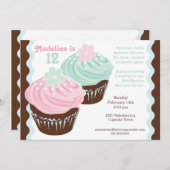 Miss 'N Nick Popular Cupcake Einladung (Vorne/Hinten)