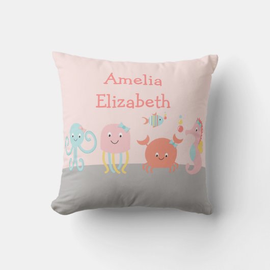 Miss Ocean Girly Sea Life Keepake Pillow Kissen (Vorderseite)