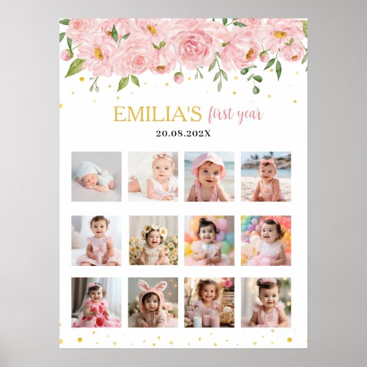 Miss Onederful Birthday 12 Foto Milestone Poster (Vorne)