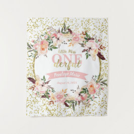 Miss ONEderful Birthday Backdrop, Banner, Boho Wandteppich