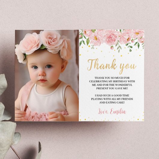 Miss Onederful Birthday Party Foto Danke Karte