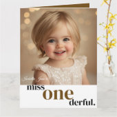 Miss ONEderful First Birthday Card Karte (Gelbe Blume)