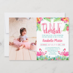 Miss ONEderful First Birthday Luau Einladung