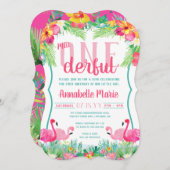 Miss ONEderful First Birthday Luau Einladung (Vorne/Hinten)
