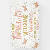Miss Onederful Girls First Birthday Butterfly Boho Banner (Vertikal)