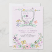 Miss Onederful Niedlich Fairy Garden Girl 1. Gebur Einladung (Vorderseite)