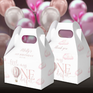 Miss Onederful Pink Ballon Mädchen 1. Geburtstag Geschenkschachtel