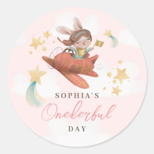 Miss Onederful Starry 1. Geburtstag Runder Aufkleber