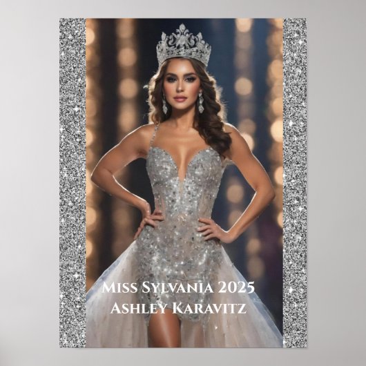 Miss Pageant Glitzer Personal Portrait Poster (Vorne)