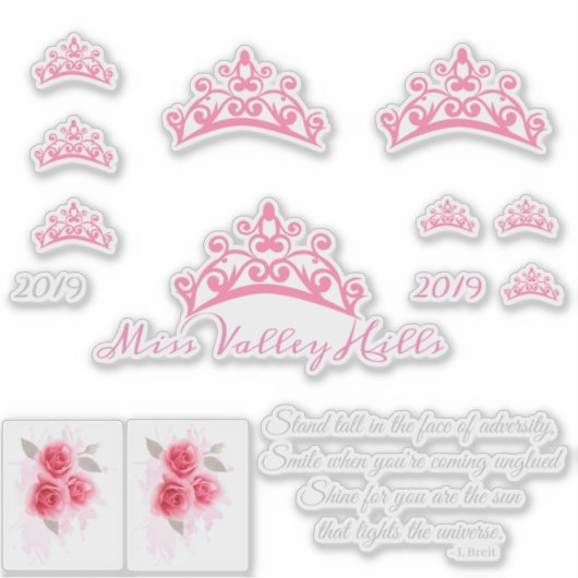 Miss Pageant USA Crown Custom Stickers Aufkleber (Vorderseite)