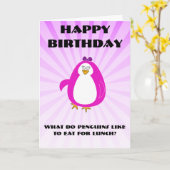 Miss Penguin Greetings Card Karte (Gelbe Blume)