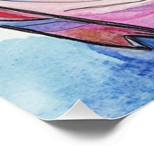 Miss Piggy Watercolor Poster für Kinder (Ecke)