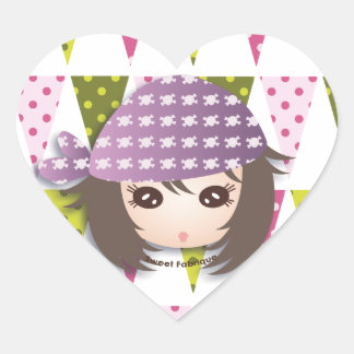 "Miss Pirat"-Etikett - Kiwi Doll-Sammlung Herz-Aufkleber