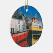 Miss Portland Fireboat und Casco Bay Ferries Keramik Ornament (Rechts)