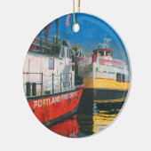 Miss Portland Fireboat und Casco Bay Ferries Keramik Ornament (Links)
