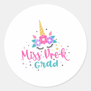 Miss Pre-k Grad Abschluss Mädchen Runder Aufkleber