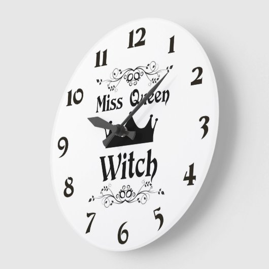 Miss Queen Witch Clock Große Wanduhr (Winkel)