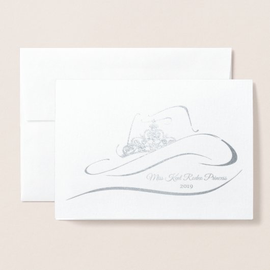 Miss Rodeo Pageant Crown Foil Crown Note Card Folienkarte (Vorderseite mit Umschlag)