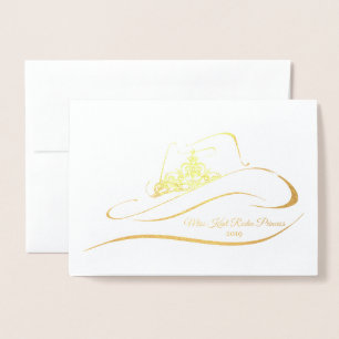 Miss Rodeo Pageant Crown Foil Crown Note Card Folienkarte