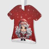 Miss Santa Claus Xmas Red Sparkle Design 🎄🤶🏻 Ornament (Vorderseite)