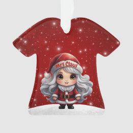 Miss Santa Claus Xmas Red Sparkle Design 🎄🤶🏻 Ornament