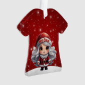 Miss Santa Claus Xmas Red Sparkle Design 🎄🤶🏻 Ornament (Vorderseite)