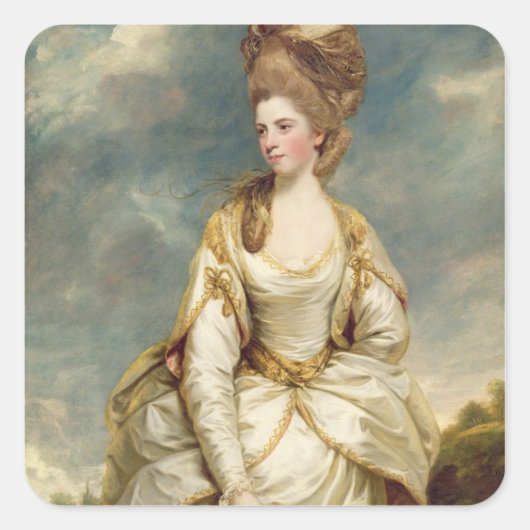Miss Sarah Campbell, 1777-78 (Öl auf Leinwand) Quadratischer Aufkleber (Vorderseite)