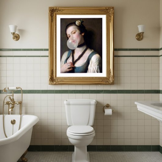 Miss Sassy blowing bubble gum Poster